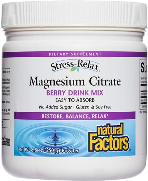 Natural Factors Stress Relax Magnesium Citrate Oz Amazon Ca