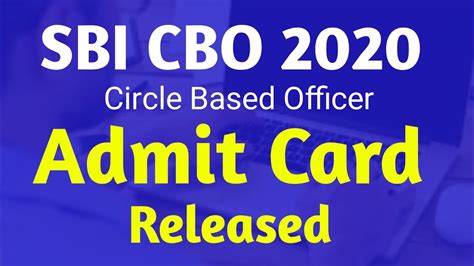 SBI CBO Admit Card 2020 Sbi Circle Based Officer Admit Card 2020