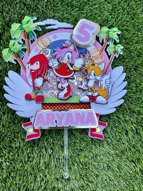 Amy Rose Sonic Inspired Cake Topper Shaker Etsy