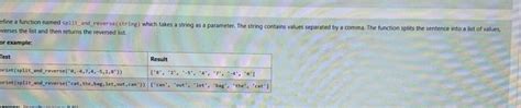 Solved Efine A Function Named Split And Reversestring