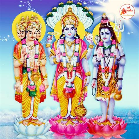 Tridev Trio Of The Three Supreme Gods Lord Brahma Lord Shiva And