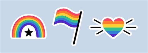 Adesivos LGBT Em Estilo Doodle LGBTQ Set Comunidade De Orgulho LGBT