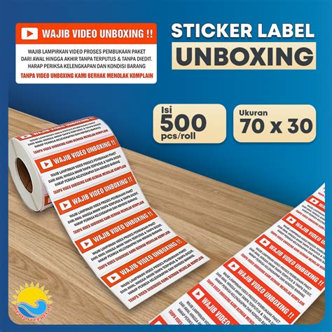 Jual Label Sticker Fragile Wajib Video Unboxing Stiker Perhatian Online