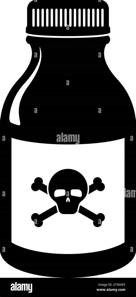 Poison Bottle Or Toxic Liquid With Skull And Crossbones On The Front In Vector Stock Vector