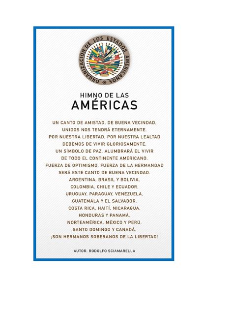 Himno De Las Americas Pdf