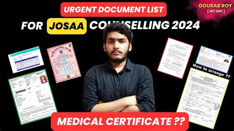 Urgent Document List For Josaa Counselling Documents Required