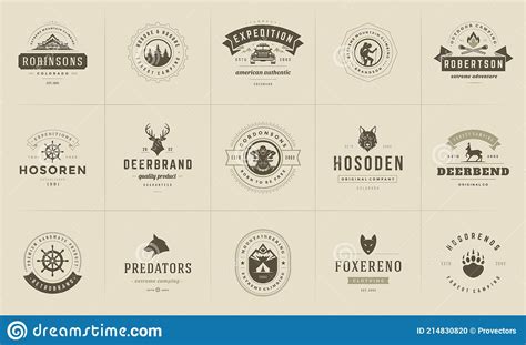 Logotipos E Distintivos De Acampamento Modelos De Design Vetorial