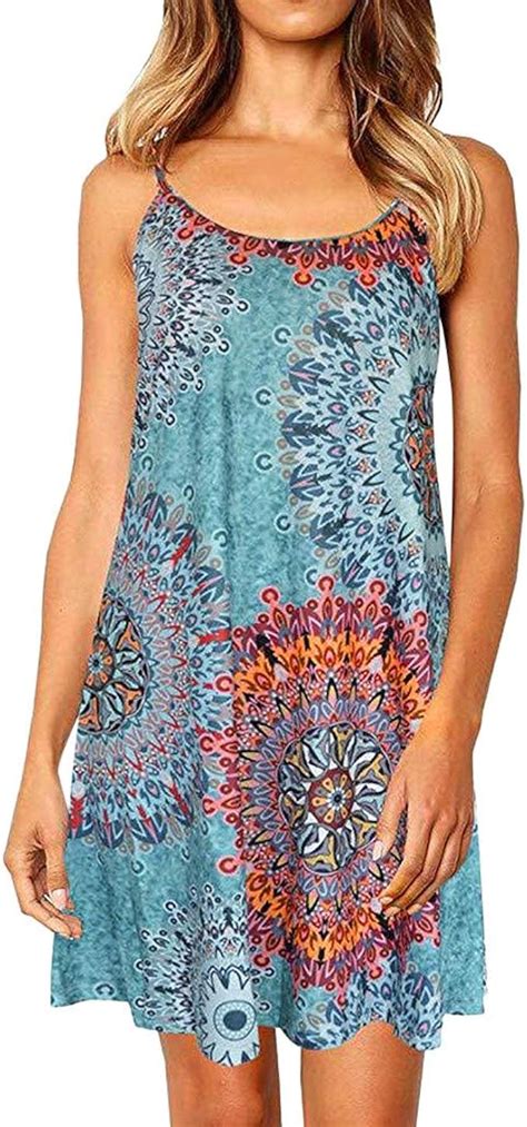 Cloodut Freizeitkleider F R Damen Frauen Boho Sommer Sexy Oansatz