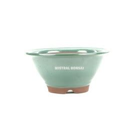 Round Bonsai Pot 23 Cm Green Japanese Ceramics Mistral Bonsai