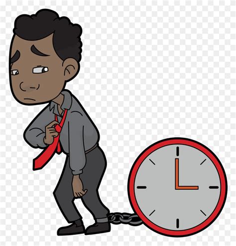 Black Cartoon Man Chained To A Clock Cartoon, Person, Human, Analog Clock HD PNG Download ...