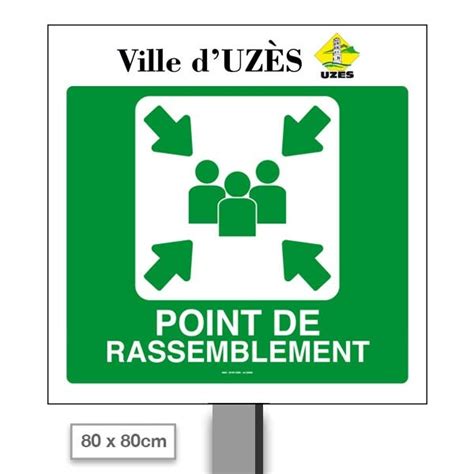 Panneau Point De Rassemblement X Cm Personnalisable Avec Poteau Et