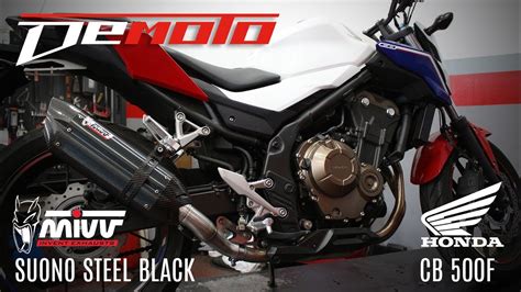 Sonido Escape Mivv Suono Steel Black Honda Cb F Demoto Es Youtube