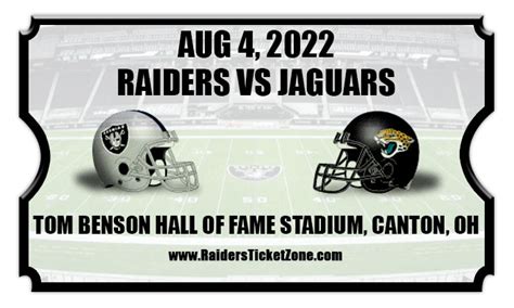 Las Vegas Raiders Vs Jacksonville Jaguars Preseason Football Tickets