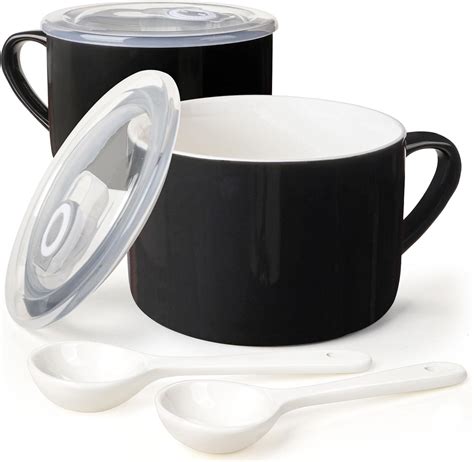 Amazon Wareland Soup Bowls With Handles Spoons Oz Ceramic