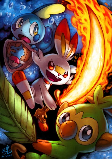 Scorbunny Sobble And Grookey Pokemon Drawn By Ry Spirit Danbooru