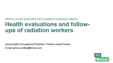 Occupational exposure to radiation in a nuclear power plant, medicals | PPT