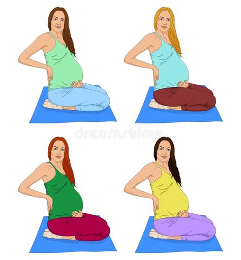 Illustration Of A Sitting Pregnant Stock Vector Illustration Of