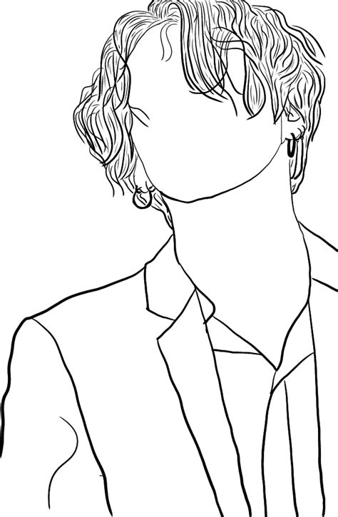 Bts Jungkook Lineart Sketch In 2023 Outline Art Bts Drawings Line Art