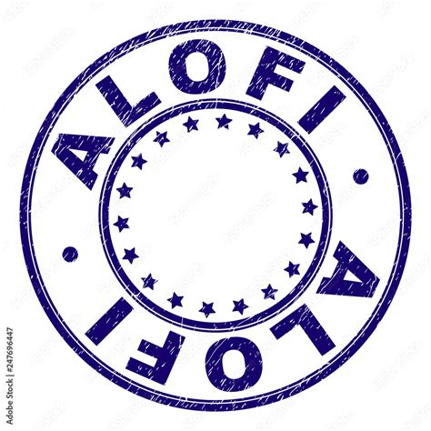 ALOFI Stamp Seal Watermark With Distress Texture Designed With Round