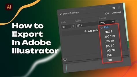 How To Export In Adobe Illustrator In Different Formats And Scales