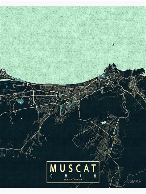 "Muscat City Map of Oman - Summer" Poster for Sale by deMAP in 2023 ...