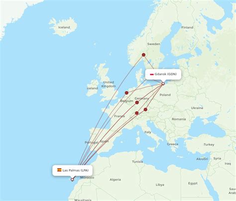 All Flight Routes From Gdansk To Las Palmas Gdn To Lpa Flight Routes