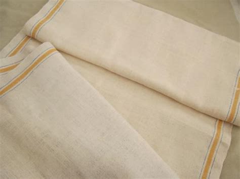 vintage pure linen towel fabric, 5 yards of striped kitchen toweling