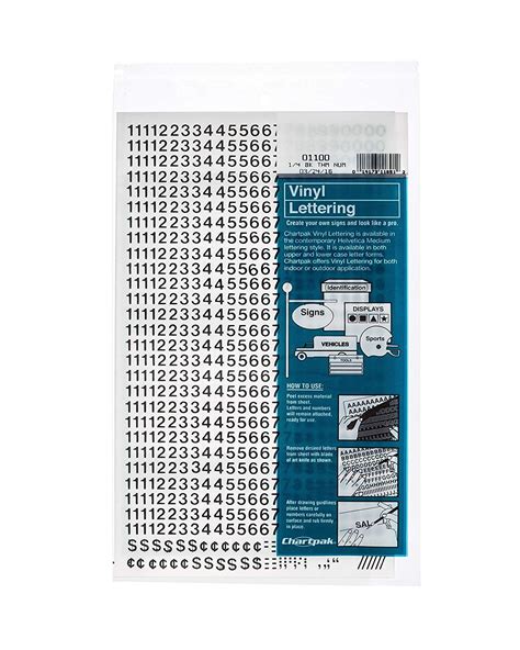 Chartpak Self Adhesive Vinyl Numbers Inch High Black Per