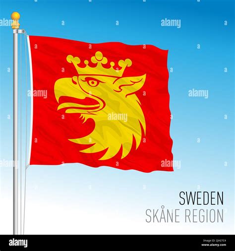 Skane regional flag, Kingdom of Sweden, vector illustration Stock ...