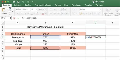 Cara Menghitung Rumus Persen Di Excel Secara Otomatis Tutorial