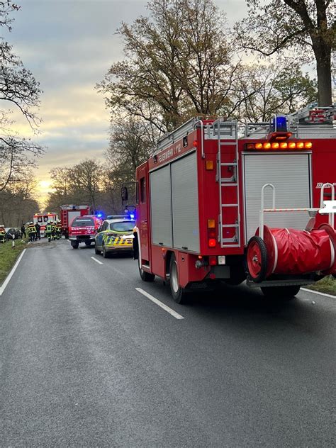 Freiwillige Feuerwehr Aken Elbe Einsatz Verkehrsunfall PKW Gegen Baum