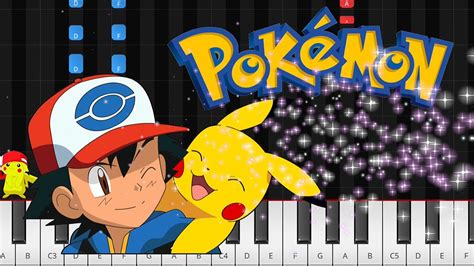 Pokemon Main Theme Song Piano Tutorial Real And Slow Tempo Youtube