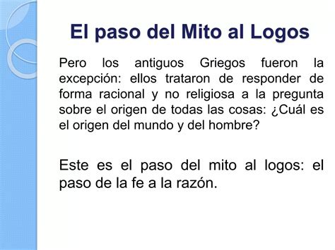 El Paso Del Mito Al Logos PPT