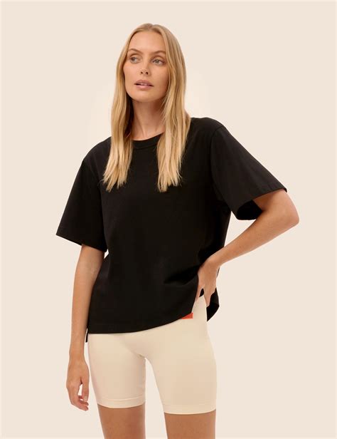 Womens Relaxed Organic Cotton T Shirt In Black Vaara