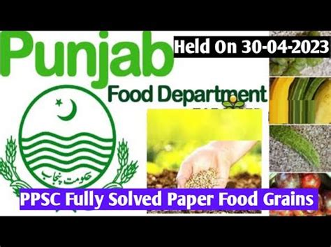 PPSC Food Grains Inspector Fully Solved Paper YouTube