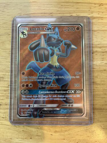 Lucario Gx Pokemon Forbidden Light Sun Moon Full Art Rare