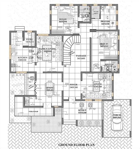 Floor Plan And Elevation Of 2398 Sq Ft Contemporary Villa Artofit