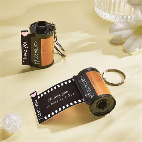 Spotify With Text Camera Roll Keychain Custom Photo Film Roll Keychain