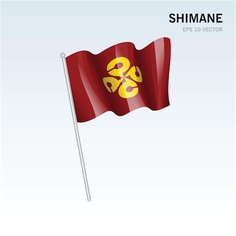 Ondeando La Bandera De Las Prefecturas De Shimane De Jap N Aislado