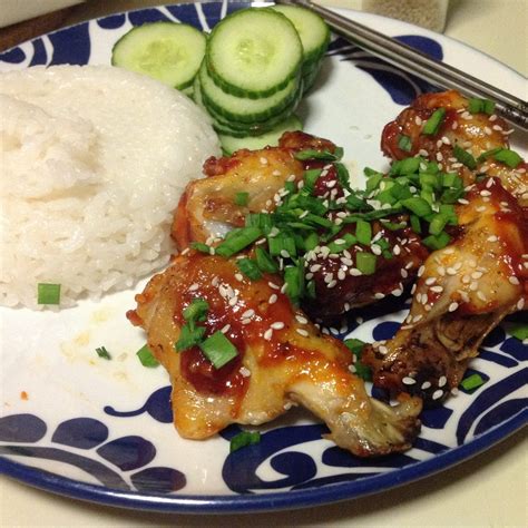 Korean Food Photo Yangnyeom Tongdak Korean Seasoned Fried Chicken On