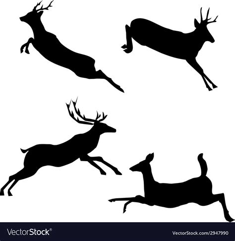 Jumping Deer Royalty Free Vector Image Vectorstock