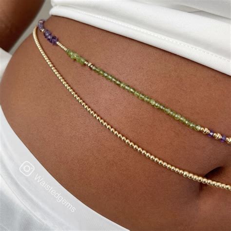 14k Gold Single Strand Waist Beads African Waist Beads 14k Etsy