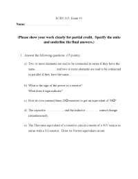 Solution For Exam Questions Principle Of Electrical Engineering