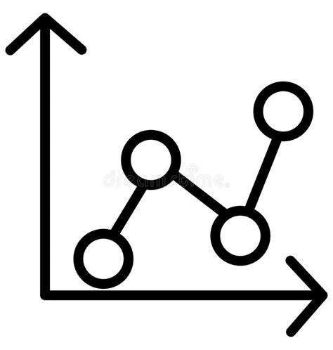 Line Graph Business Chart Isolated Line Vector Icon That Can Be Easily