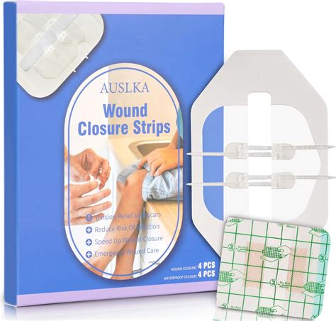 Auslka Butterfly Bandaids Wound Closure Strips 4 Pcs Zip Stitch Wound Closure Strips