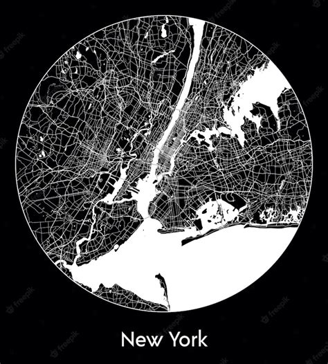 Premium Vector City Map North America United States New York Vector