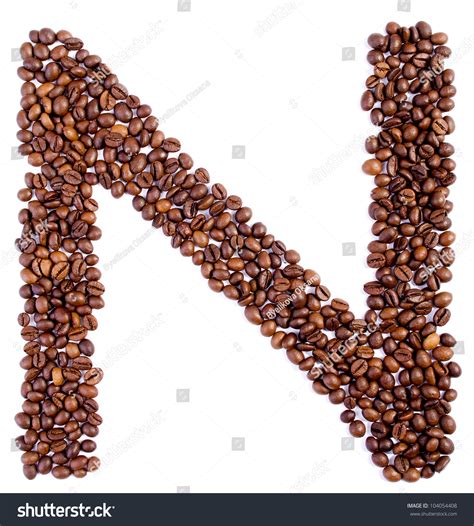 Alphabet Coffee Beans Isolated On White Stock Photo 104054408