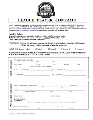 Fillable Online LEAGUE PLAYER CONTRACT Joe Dumars039 Fieldhouse Fax