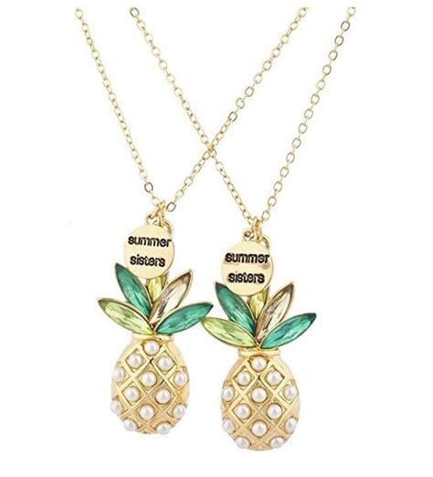 Bff Couple Pineapple Necklace With Images Bff Necklaces Pineapple