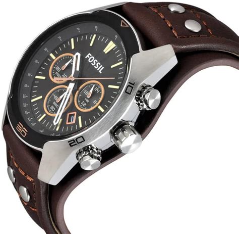 Fossil Coachman Chronograph Black Dial Brown Leather Watch For Men Ch2891 Buy Online At Best